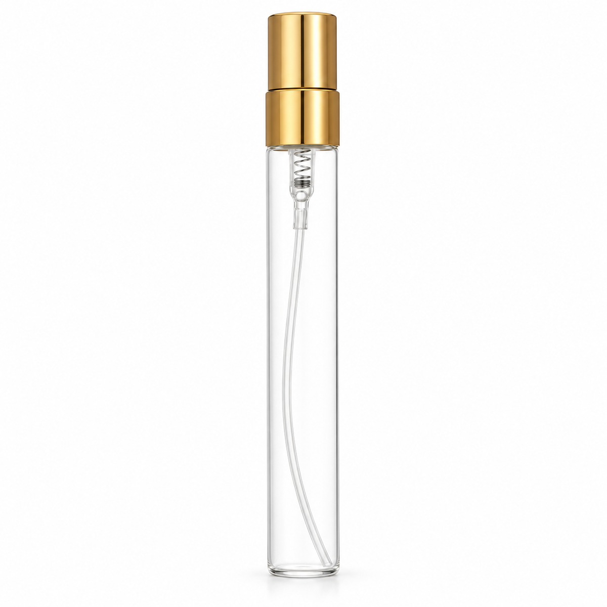 MirJo 10-ml-Duftprobe im klaren Glasfläschchen mit goldener Kappe; Originalflakon nicht enthalten