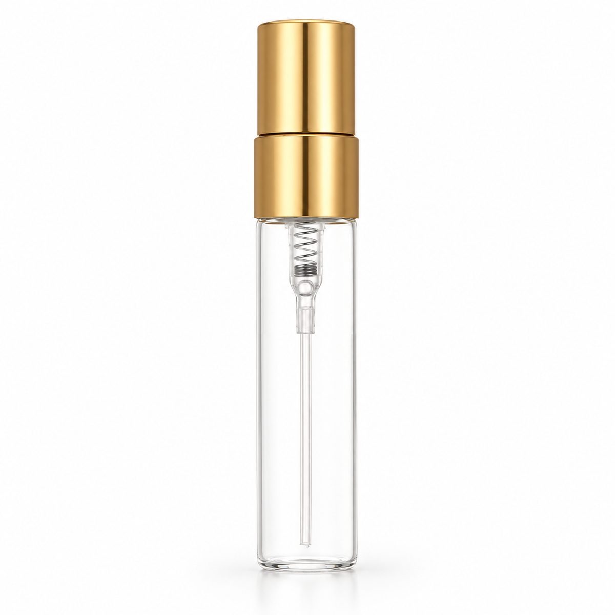 MirJo 5-ml-Duftprobe im klaren Glasfläschchen mit goldener Kappe; Originalflakon nicht enthalten